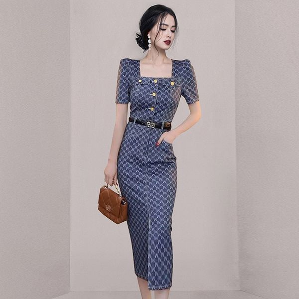 Korean style Summer fashion Elegant Slim dress