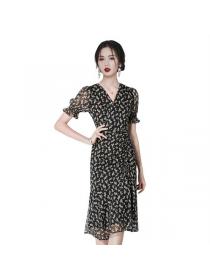 Korean style Summer Fashion V collar Dress 