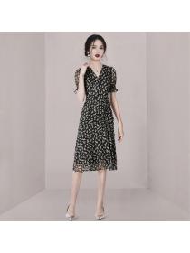 Korean style Summer Fashion V collar Dress 