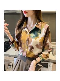 Korean style Retro fashion Loose Long sleeve blouse 