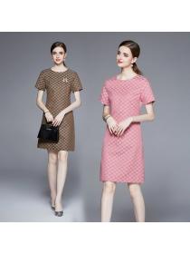 European style Simple fashion Elegant Short sleeve dress 