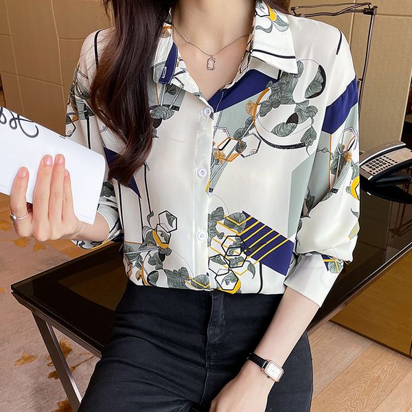 Korean style Polo collar OL Fashion Blouse for women