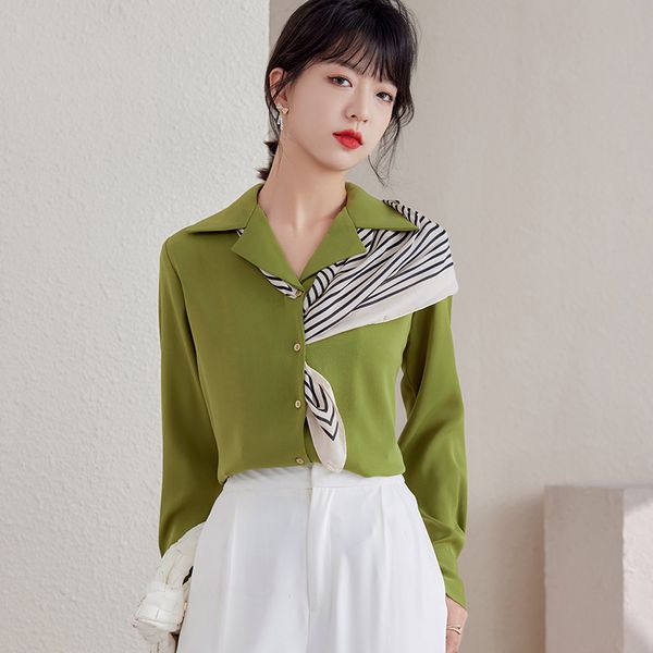 Korean style Elegant Suit collar Blouse for women