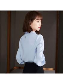 Korean style Solid color Bowknot decoraction Top