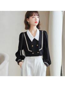 Autumn vintage style Elegant Chic blouse for women