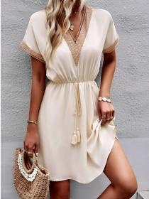 Summer fashion Casual Lace Short sleeve dress 