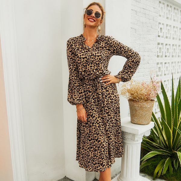 Summer fashion Casual Loose Leopard print Dress