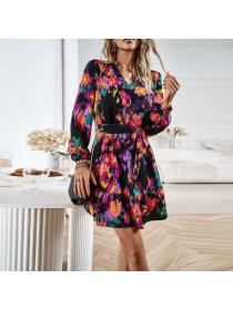 European style Fashion casual Elegant Long sleeve dress 