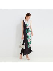European style Summer fashion Printed Long Vest dress 