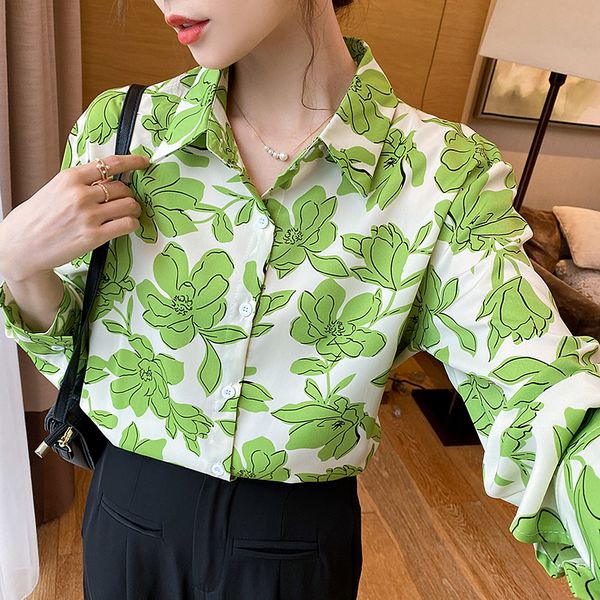 Korean style Fashion Long sleeve Loose Chiffon blouse