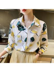 Korean style Retro Chiffon Long sleeve Elegant blouse 