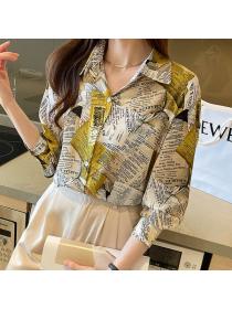 Korean style Retro fashion Chiffon blouse for women