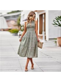 European style Elegant A-line sleeveless dress 