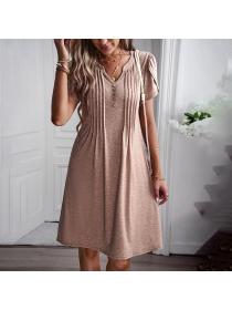 European style Summer Casual Knitted Midi dress 