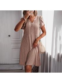 European style Summer Casual Knitted Midi dress 