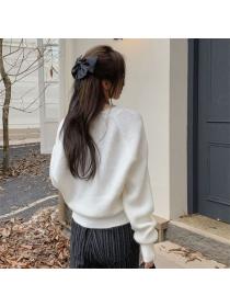 Korean style Chic Retro fashion Matching pullovers