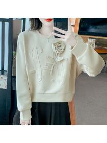 Korean style Loose Matching Long sleeve Sweatshirt
