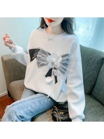 Korean style Matching Loose Round collar Casual Sweatshirt