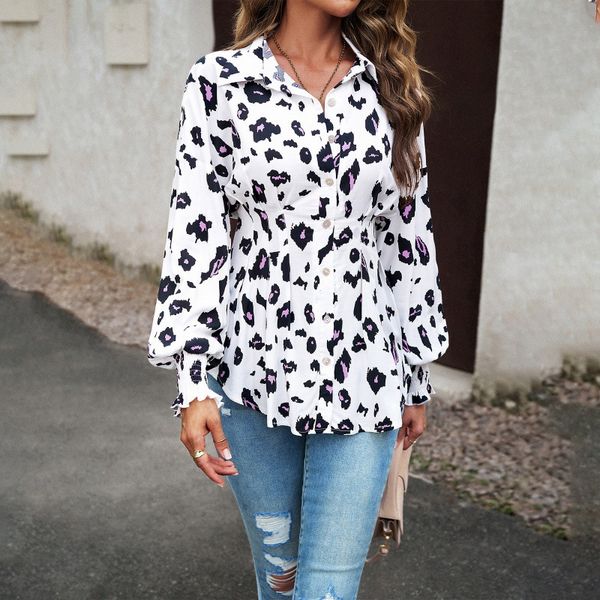 European style Fashion Printed Casual blouse