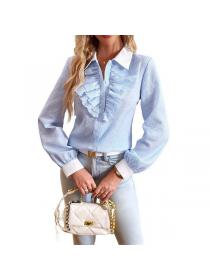 European style Elegant Casual Long sleeve blouse 