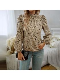 European style Autumn Floral Loose Casual Long sleeve top 