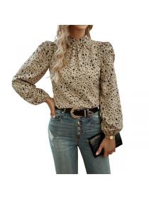 European style Autumn Floral Loose Casual Long sleeve top 