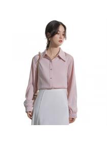 Korean style V collar OL Loose Long sleeve blouse 