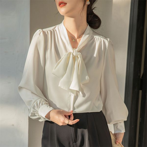 Korea style Retro fashion Lantern sleeve blouse