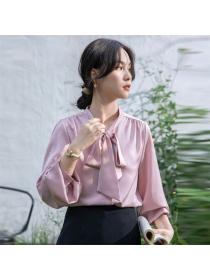 Korea style Retro fashion Lantern sleeve blouse 