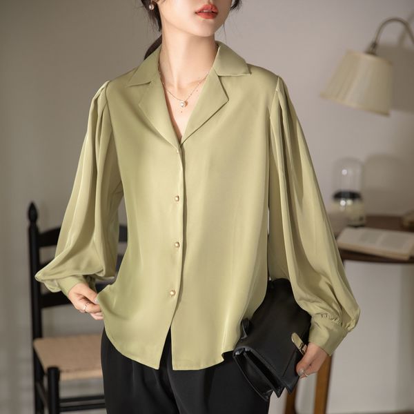 Korea style Loose Solid color Matching Blouse