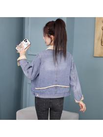 Korea style Chic Fashion Hooded Denim jacket 
