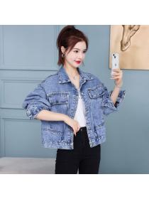 Korea style Chic Fashion Autumn Denim jacket 
