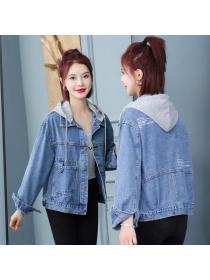 Korea style Chic Fashion Autumn Short Denim jacket 