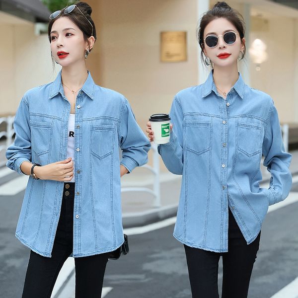 Korea style Fashion Matching Denin blouse