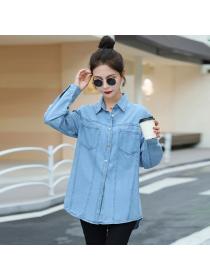 Korea style Fashion Matching Denin blouse 