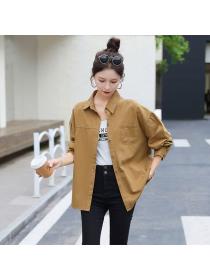 Korea style Retro fashion Loose Denim blouse 