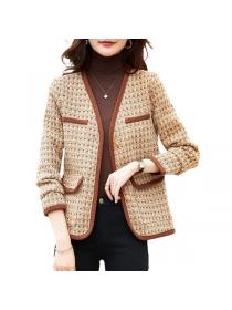 Korea style Autumn fashion Chic Luxury Woolen coat