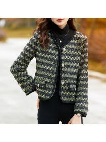 Korea style Autumn fashion Chic Luxury Tweed Coat 