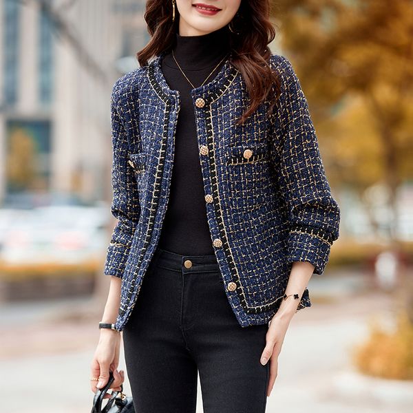 Korea style Fashion Chic Luxury Tweed Short Coat