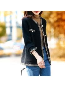 Korea style Fashion Chic Loose Matching Knitting Coat