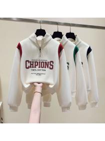 Korea style Autumn fashion Zipper Sweatshirt 