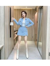 Korea style Autumn fashion Denim coat Short skirt 2 pcs set