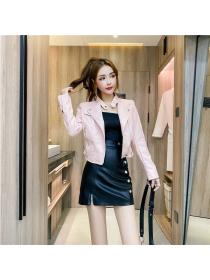 Korea style Autumn fashion Lapel jacket Short jacket 3 pcs set