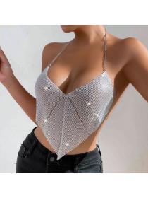 Sexy Low-cot Backless Halter neck tops 