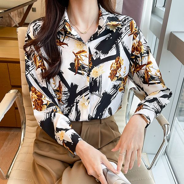 Korean style Retro Printed Matching blouse