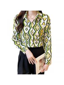 Korean style Retro Printed Elegant Matching blouse 