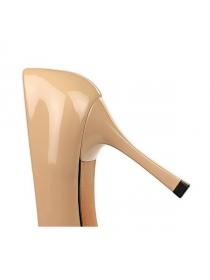 Fashion style square toe metal buckle heels