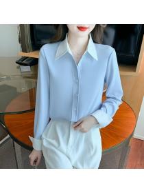 Korea style Elegant Loose Long sleeve Blouse 