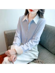Korea style Elegant Loose Long sleeve Blouse 