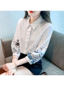 Korea style Fashion Loose Long sleeve shirt 